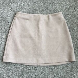 Pink Lily Blush Faux Suede Mini Skirt